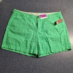 Merona "Mint Everest"  Eyelet Chino Short, Size 12 #507382,NWT